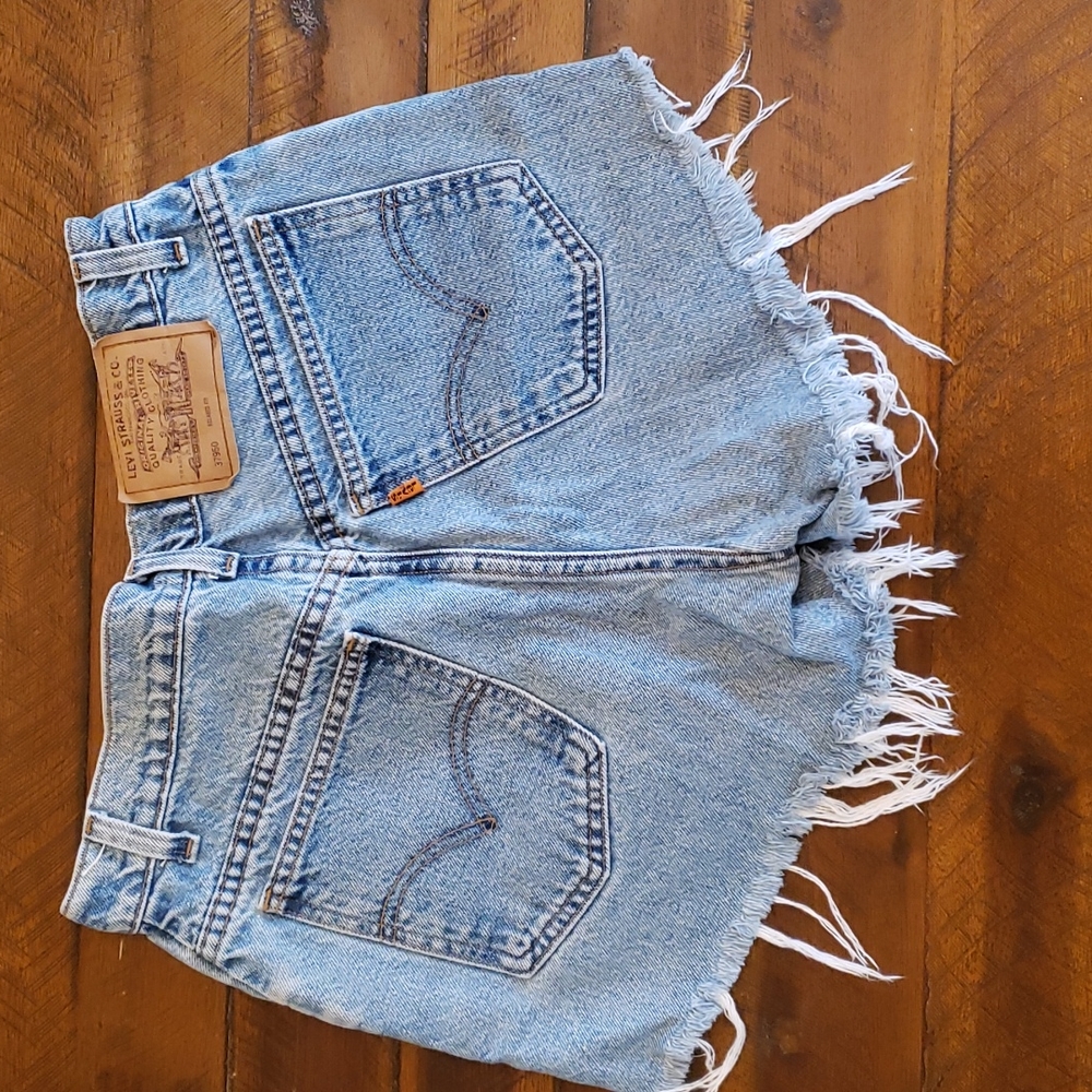 Vintage Levis Orange Tab 90s Frayed Jean Shorts
